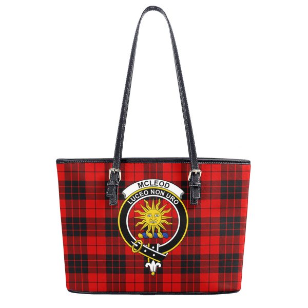 McLeod of Raasay Tartan Crest Leather Tote Bag on Sale - Image 2
