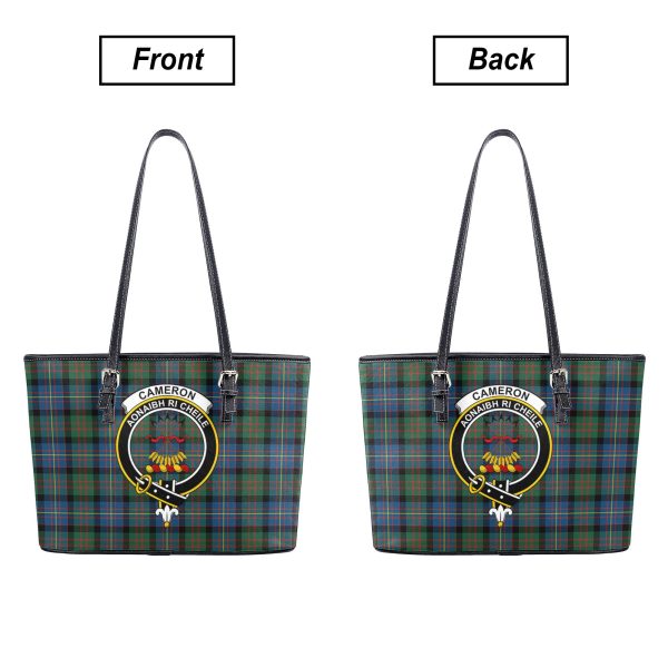 Cameron of Erracht Ancient Tartan Crest Leather Tote Bag Discount - Image 3