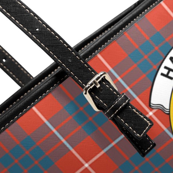 Hamilton Ancient Tartan Crest Leather Tote Bag Cheap - Image 5