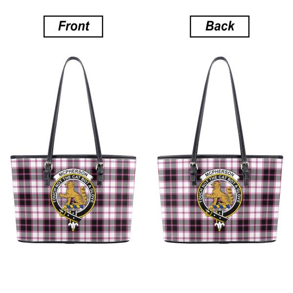 McPherson Hunting Modern Tartan Crest Leather Tote Bag Online Sale - Image 3