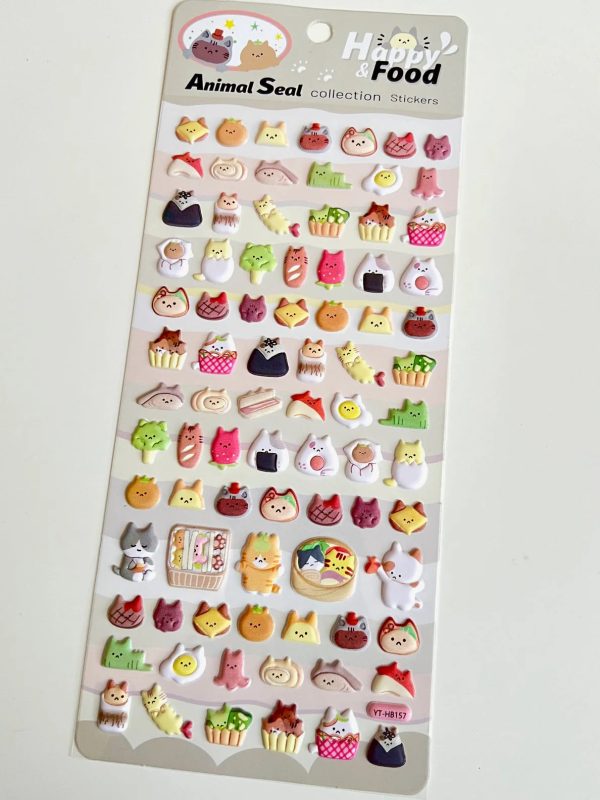 Cat Food Puffy Stickers For Sale - Image 2
